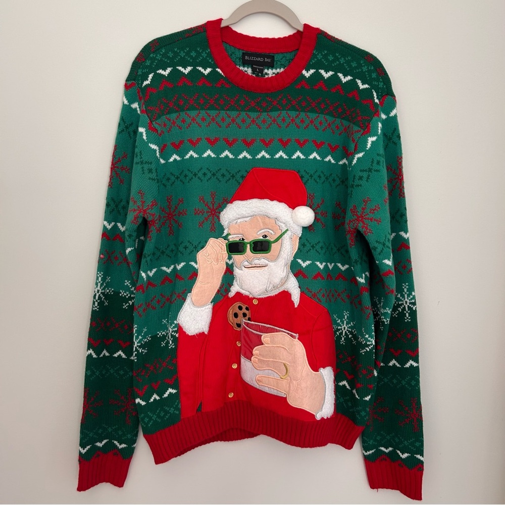 Santa Claus Ugly Christmas Sweater Milk & Cookies